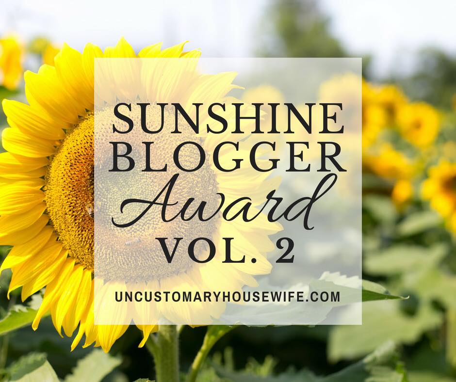 Sunshine Blogger Award Vol. 2