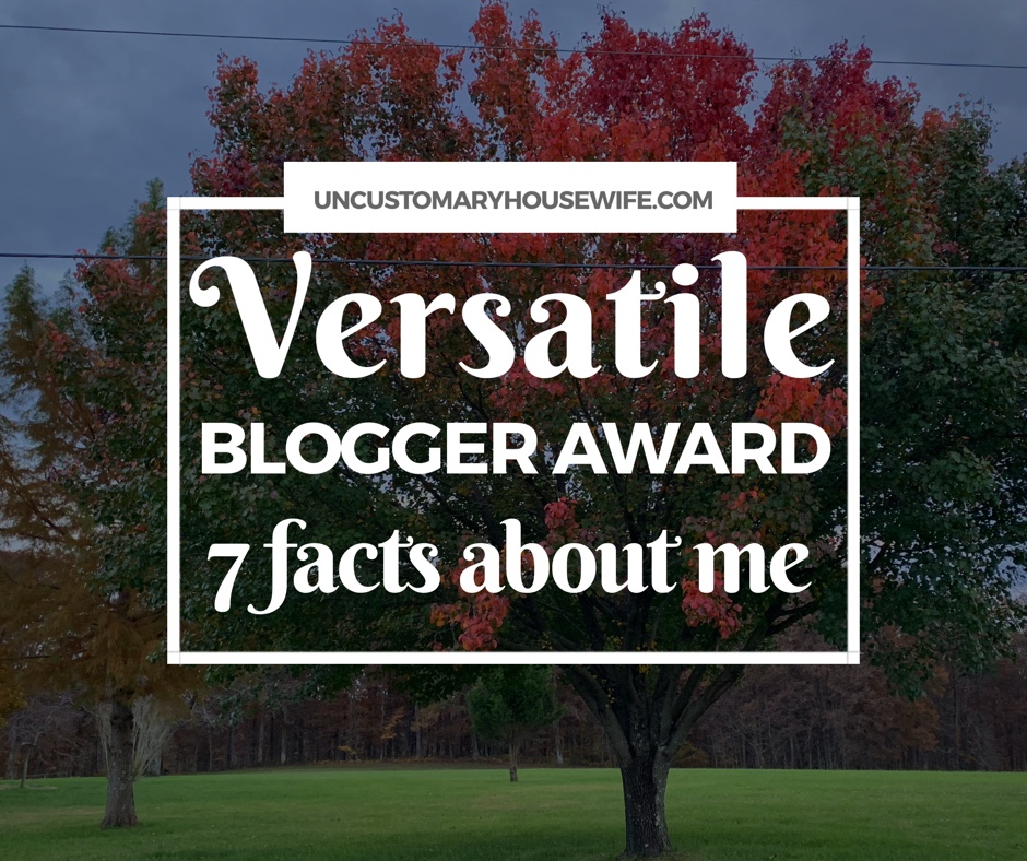 Versatile Blogger Award : 7 Facts About Me